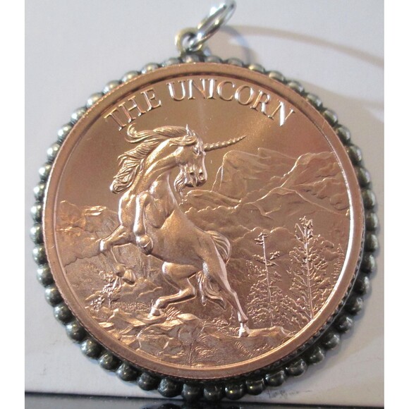 THE UNICORN – 1 AVDP Ounce – Copper – 39MM-Coin/Pendant-high relief - Picture 1 of 8